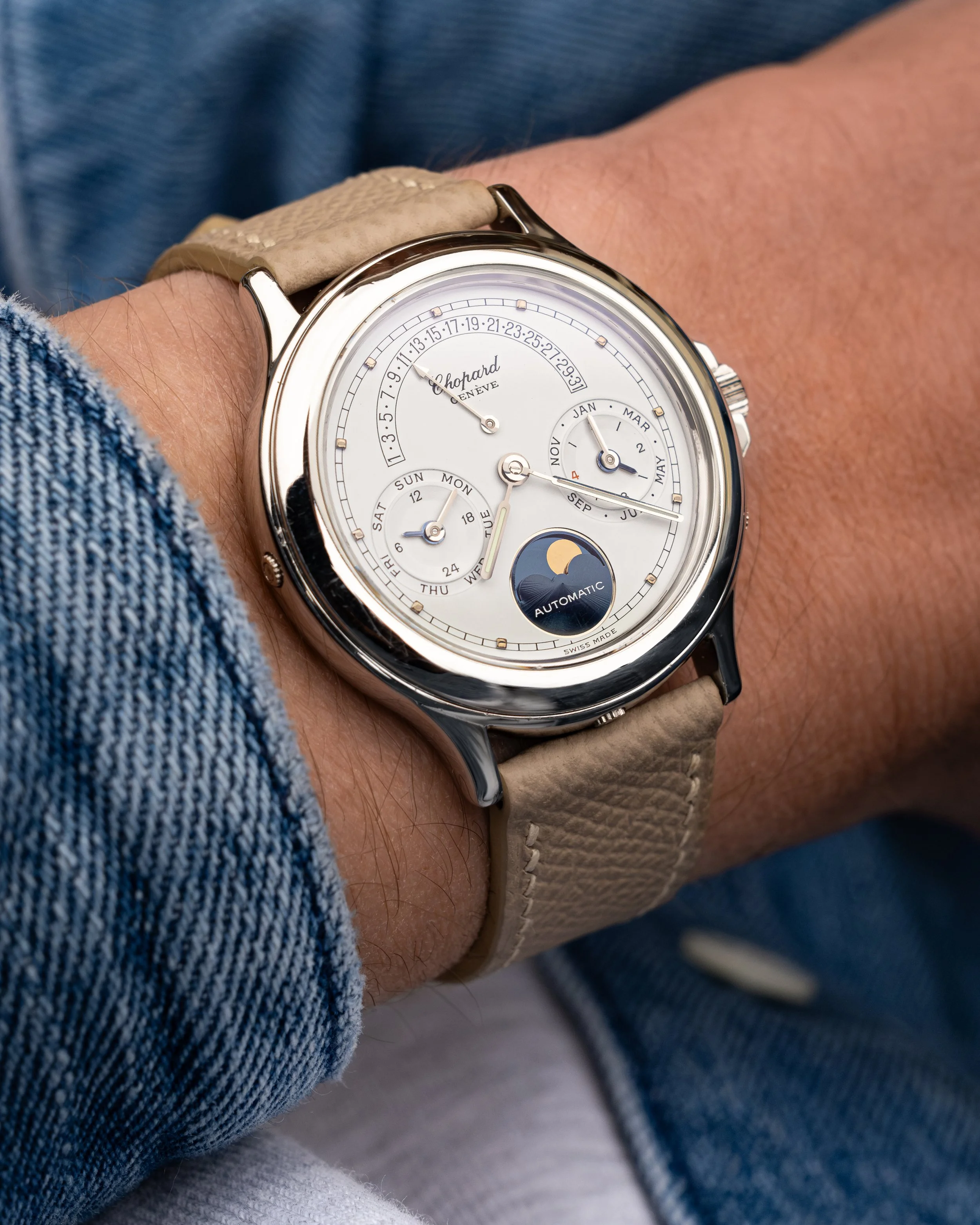 1990's Chopard Luna D'Oro 1206 Platinum Full Set — Watch Brothers